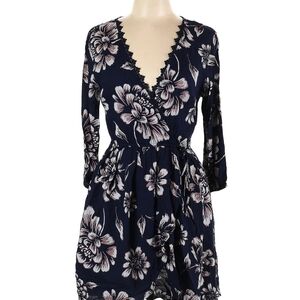 Band of Gypsies Navy and Pink Floral Dress